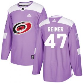 Wholesale Cheap Adidas Hurricanes #47 James Reimer Purple Authentic Fights Cancer Stitched NHL Jersey