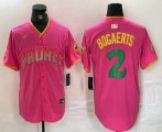 Wholesale Cheap Men's San Diego Padres #2 Xander Bogaerts Pink Fashion Baseball Jersey