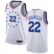 Wholesale Cheap Men's Philadelphia 76ers #22 Wilson Chandler Swingman White Basketball Earned Edition Jersey