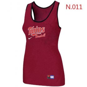 Wholesale Cheap Women\'s Nike Minnesota Twins Tri-Blend Racerback Stretch Tank Top Red