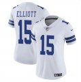 Wholesale Cheap Women's Dallas Cowboys #15 Ezekiel Elliott White Vapor Limited Football Stitched Jersey