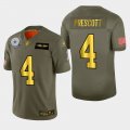 Wholesale Cheap Dallas Cowboys #4 Dak Prescott Men's Nike Olive Gold 2019 Salute to Service Limited NFL 100 Jersey