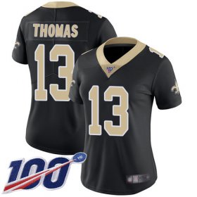 Wholesale Cheap Nike Saints #13 Michael Thomas Black Team Color Women\'s Stitched NFL 100th Season Vapor Limited Jersey