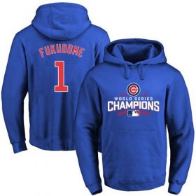 Wholesale Cheap Cubs #1 Kosuke Fukudome Blue 2016 World Series Champions Pullover MLB Hoodie