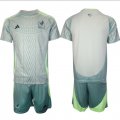 Cheap Men's Mexico Blank 2024-25 Green Away Soccer Jersey Suit