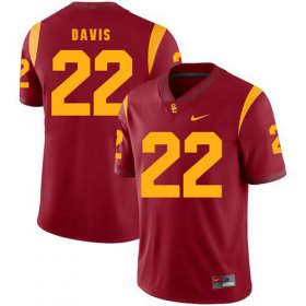 Wholesale Cheap USC Trojans 22 Justin Davis Red College Football Jersey