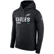 Wholesale Cheap Men's Philadelphia Eagles Nike Black Sideline ThermaFit Performance PO Hoodie