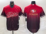 Cheap Men's San Francisco 49ers Team Big Logo Red Black With Patch Cool Base Stitched Baseball Jersey