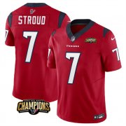 Cheap Men's Houston Texans #7 C.J. Stroud Red 2023 F.U.S.E. AFC South Champions Patch Vapor Untouchable Limited Football Stitched Jersey