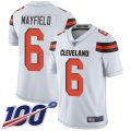 Wholesale Cheap Nike Browns #6 Baker Mayfield White Men's Stitched NFL 100th Season Vapor Limited Jersey