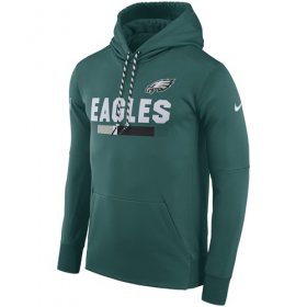 Wholesale Cheap Men\'s Philadelphia Eagles Nike Green Sideline ThermaFit Performance PO Hoodie