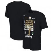 Wholesale Cheap Men's Boston Celtics Black 2024 Finals Champions Celebration Expressive T-Shirt