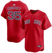 Cheap Men's Boston Red Sox #35 Garrett Crochet Red 2024 Alternate Limited Stitched Baseball Jersey