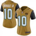 Wholesale Cheap Nike Jaguars #10 Laviska Shenault Jr. Gold Women's Stitched NFL Limited Rush Jersey