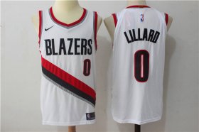 Wholesale Cheap Men\'s Portland Trail Blazers #0 Damian Lillard White 2017-2018 Nike Swingman Stitched NBA Jersey