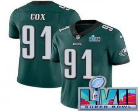 Cheap Men\'s Philadelphia Eagles #91 Fletcher Cox Limited Green Super Bowl LVII Vapor Jersey