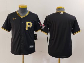 Cheap Youth Pittsburgh Pirates Blank Black Stitched Cool Base Nike Jersey