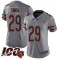 Wholesale Cheap Nike Bears #29 Tarik Cohen Silver Women's Stitched NFL Limited Inverted Legend 100th Season Jersey