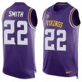 Wholesale Cheap Nike Vikings #22 Harrison Smith Purple Team Color Men's Stitched NFL Limited Tank Top Jersey