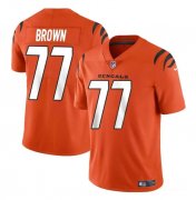 Cheap Youth Cincinnati Bengals #77 Trent Brown Orange Vapor Untouchable Limited Stitched Jersey