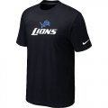 Wholesale Cheap Nike Detroit Lions Authentic Logo NFL T-Shirt Black