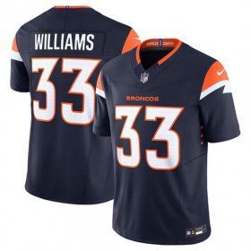 Cheap Men\'s Denver Broncos #33 Javonte Williams Navy 2024 F.U.S.E. Alternate Vapor Limited Football Stitched Jersey