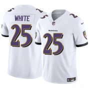 Cheap Men's Baltimore Ravens #25 Tre'Davious White White 2023 F.U.S.E Vapor Limited Football Jersey