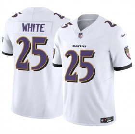 Cheap Men\'s Baltimore Ravens #25 Tre\'Davious White White 2023 F.U.S.E Vapor Limited Football Jersey