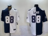 Cheap Men's Dallas Cowboys #88 CeeDee Lamb Navy And White Split Stitched Jersey