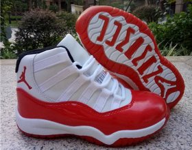 Wholesale Cheap Air Jordan 11 Kids Shoes Varsity Red/White