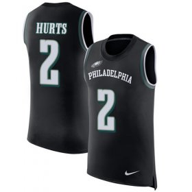 Wholesale Cheap Nike Eagles #2 Jalen Hurts Black Alternate Men\'s Stitched NFL Limited Rush Tank Top Jersey