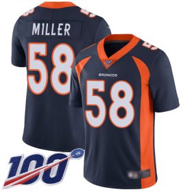 Wholesale Cheap Nike Broncos #58 Von Miller Blue Alternate Youth Stitched NFL 100th Season Vapor Limited Jersey