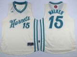 Wholesale Cheap Men's Charlotte Hornets #15 Kemba Walker Revolution 30 Swingman 2015 Christmas Day Cream Jersey