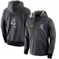 Wholesale Cheap NFL Men's Nike Philadelphia Eagles #4 Jake Elliott Stitched Black Anthracite Salute to Service Player Performance Hoodie