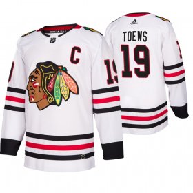 Wholesale Cheap Chicago Blackhawks #19 Jonathan Toews 2019-20 Away Authentic Player White NHL Jersey