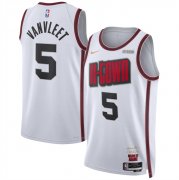 Cheap Men's Houston Rockets #5 Fred VanVleet White 2024-25 City Edition Stitched Jersey