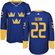 Wholesale Cheap Team Sweden #22 Daniel Sedin Blue 2016 World Cup Stitched NHL Jersey