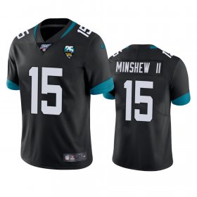 Wholesale Cheap Nike Jaguars #15 Gardner Minshew II Black 25th Anniversary Vapor Limited Stitched NFL 100th Season Jersey