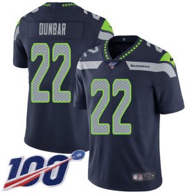 Wholesale Cheap Nike Seahawks #22 Quinton Dunbar Steel Blue Team Color Men\'s Stitched NFL 100th Season Vapor Untouchable Limited Jersey