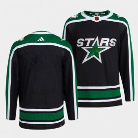 Wholesale Cheap Men\'s Dallas Stars Blank 2022 Balck Reverse Retro 2.0 Stitched Jersey