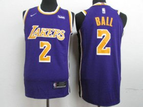 Wholesale Cheap Lakers 2 Lonzo Ball Purple 2018-19 Nike Authentic Jersey