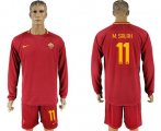 Wholesale Cheap Roma #11 M.Salah Home Long Sleeves Soccer Club Jersey