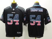 Wholesale Cheap Nike Panthers #54 Shaq Thompson Black Men's Stitched NFL Elite USA Flag Fashion Jersey