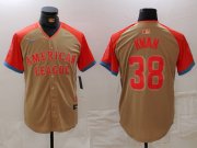 Men's Cleveland Guardians #38 Steven Kwan Cream 2024 All Star Limited Stitched Jersey