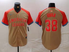 Men\'s Cleveland Guardians #38 Steven Kwan Cream 2024 All Star Limited Stitched Jersey