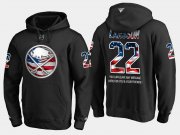 Wholesale Cheap Sabres #22 Johan Larsson NHL Banner Wave Usa Flag Black Hoodie