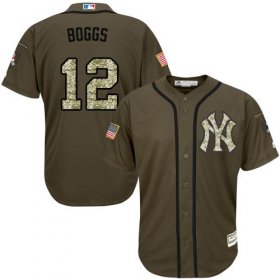 Wholesale Cheap Yankees #12 Wade Boggs Green Salute to Service Stitched MLB Jersey