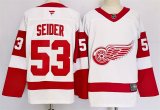 Cheap Men's Detroit Red Wings #53 Moritz Seider White 2024-25 Stitched Jersey