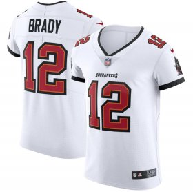 Wholesale Cheap Tampa Bay Buccaneers #12 Tom Brady Men\'s Nike White Vapor Elite Jersey