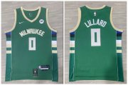 Cheap Bucks 0 Damian Lillard Green Nike Swingman Jersey